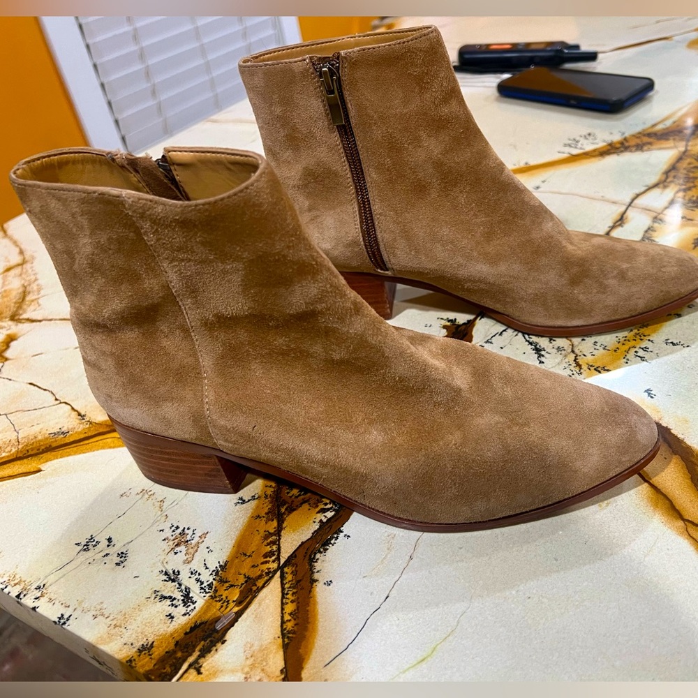 J Crew Walker Suede Classic Zip Heeled Boots Chelsea boot